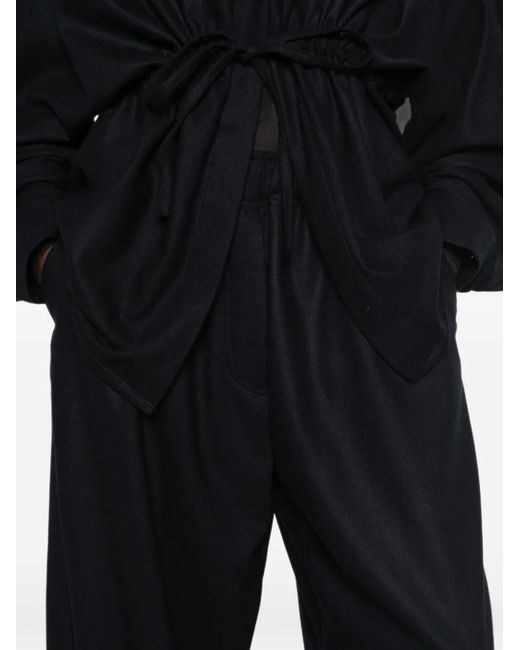 Thelatest Blue Elasticated-Waistband Wide-Leg Trousers