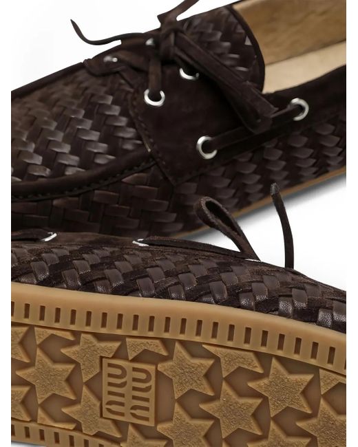 Miu Miu Black Woven Suede Loafers
