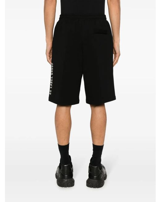 44 Label Group Black Logo-Print Cotton Track Shorts