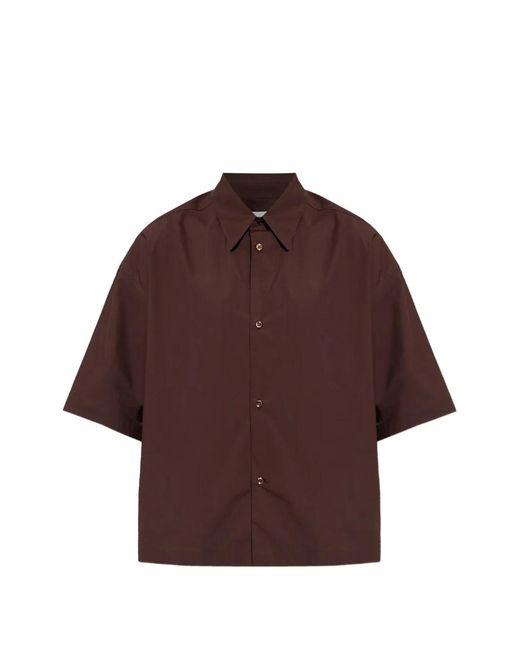 Studio Nicholson Brown Poplin Short-Sleeved Shirt for men