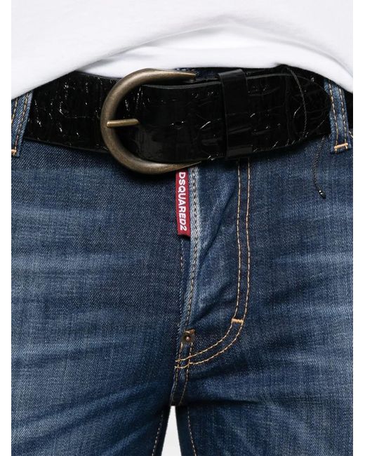 DSquared² Blue Distressed Skinny Jeans for men