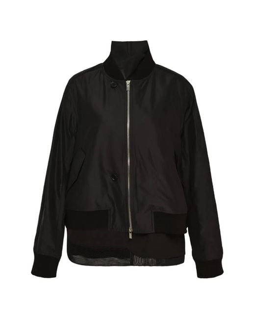 Ordinary Couture Code Black Graphic-Print Panelled Bomber Jacket