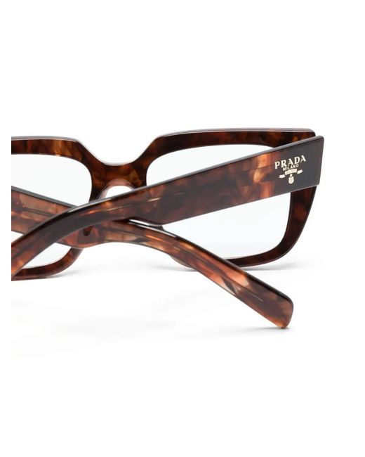 Prada Brown Tortoiseshell-Effect Square-Frame Glasses