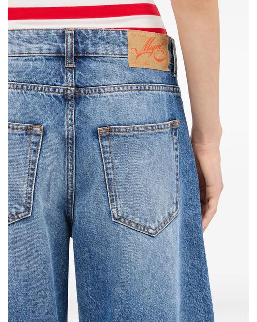 MSGM Blue Short En Jean À Poches