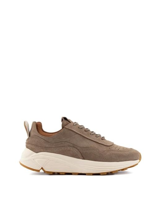 Buttero Brown Round-Toe Perforated Sneakers