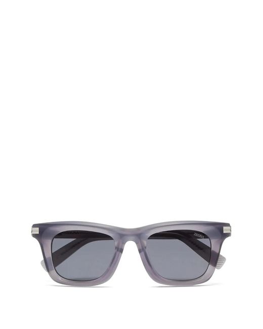 Zegna Gray Angular-Frame Sunglasses for men