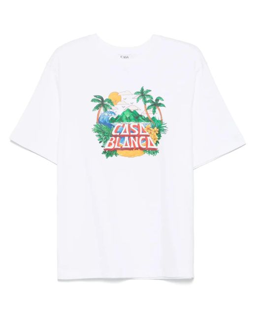 Casablanca White Casa Beach Wave T-Shirt for men
