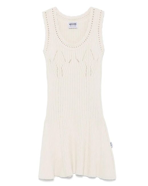 Moschino リブニット ミニドレス White