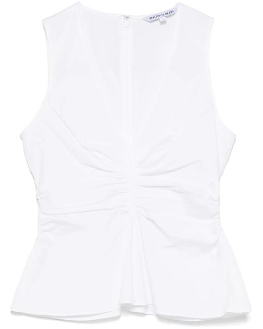 Veronica Beard White Aidan Top