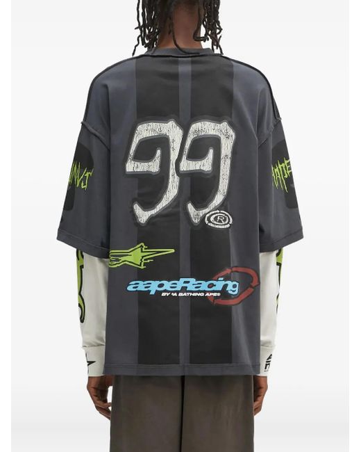 Aape By A Bathing Ape Langarmshirt mit grafischem Print in Gray für Herren