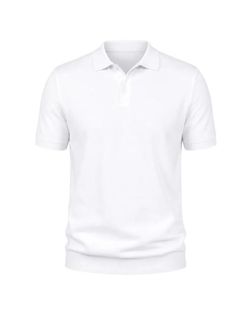 Amaranto White Short-Sleeve Polo Shirt for men