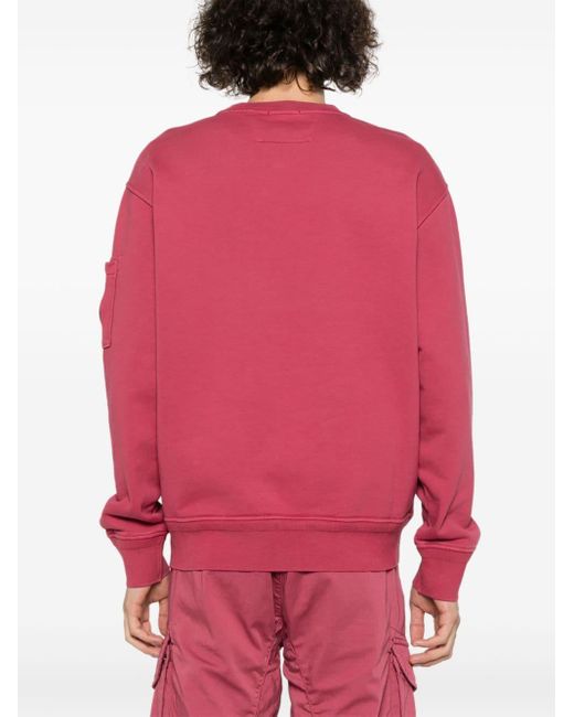 C P Company Pink Lens-detail Cotton Sweatshirt for men