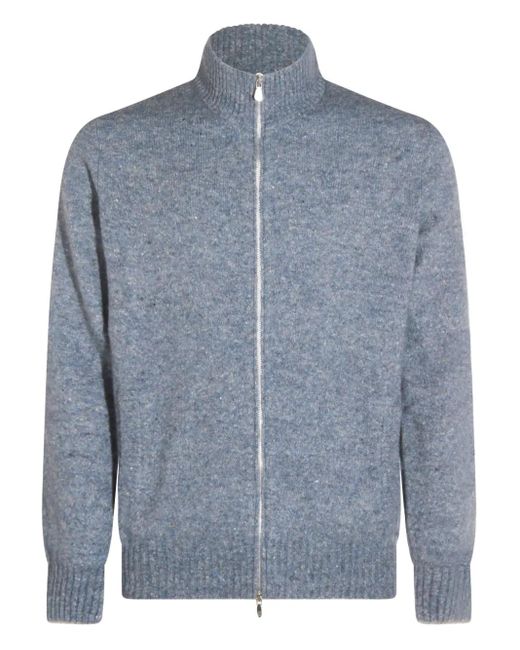 Brunello Cucinelli Cardigan mit Reißverschluss in Blue für Herren