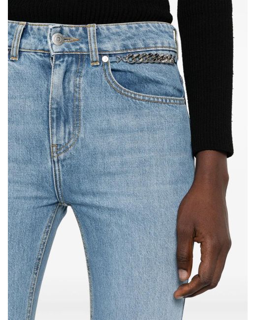 Stella McCartney Blue Falabella Chain Flared Jeans