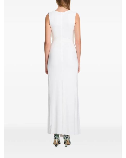 Axel 113 White Cleo Cut-Ou Draped Maxi Dress