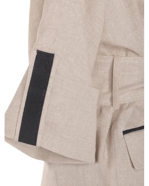 Eleventy White Belted Jacket