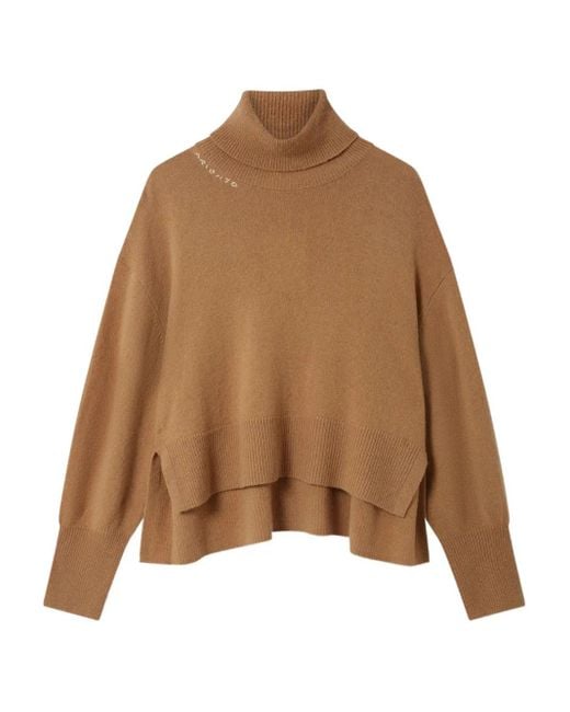 Axel Arigato Brown Turtleneck Split-Hem Sweater