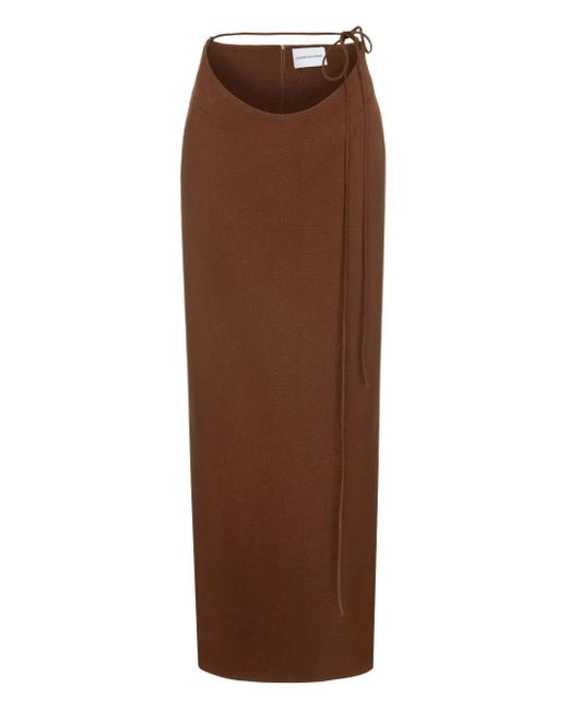 Aleksandre Akhalkatsishvili Brown Cut-Out Maxi Skirt