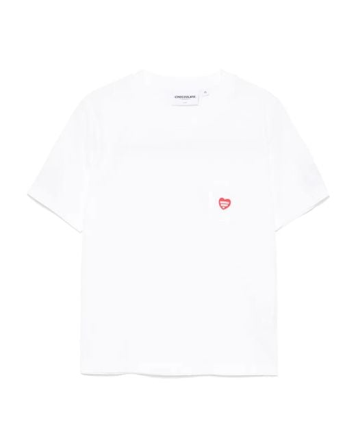 Chocoolate White Logo-Patch T-Shirt