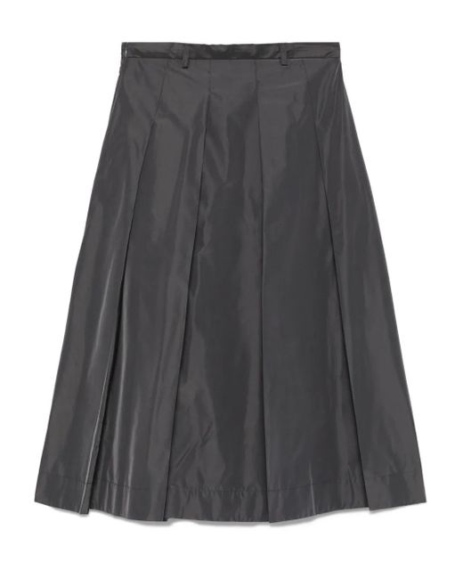 Tela Gray Pleated Midi Skirt