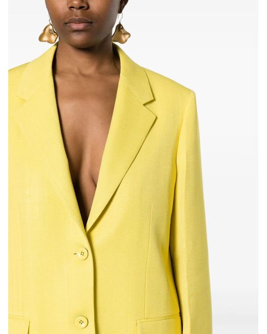 Jil Sander Yellow Single-Breasted Blazer
