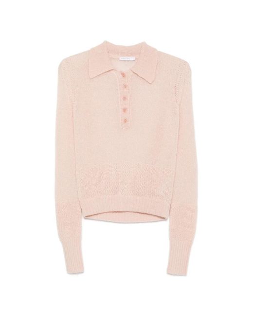 Patrizia Pepe Pink Polo En Mohair Et Laine Mélangés
