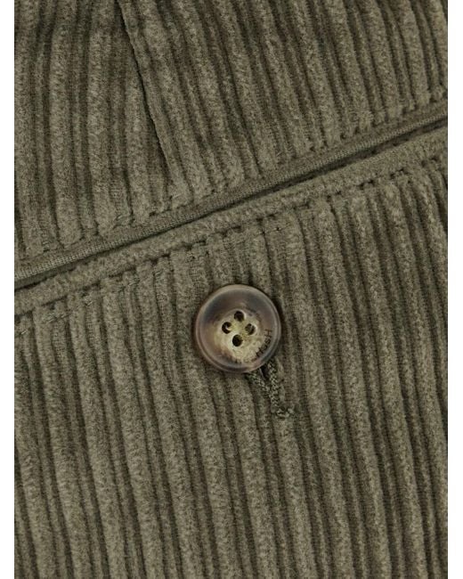 Re-hash Green Corduroy Cotton-Blend Trousers for men