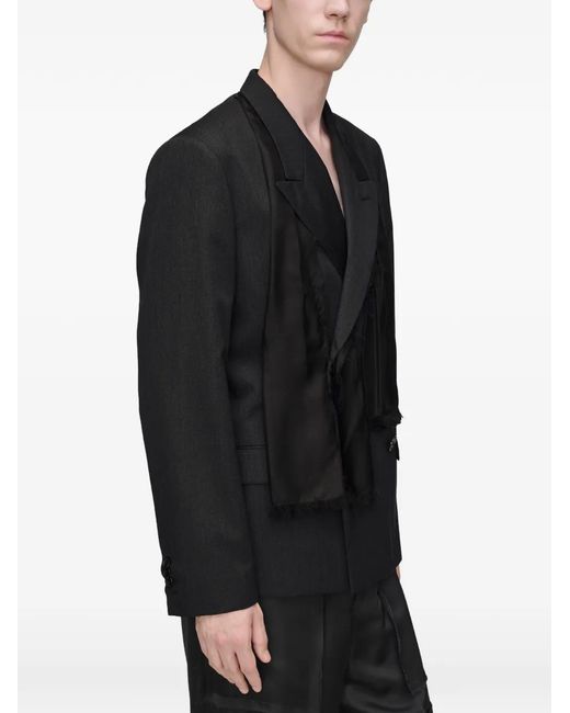 Maison Margiela Black Scarf Tailored Wool Jacket for men