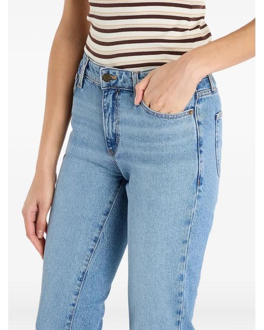 Guess Blue G08 Whiskered Logo-Patch Jeans