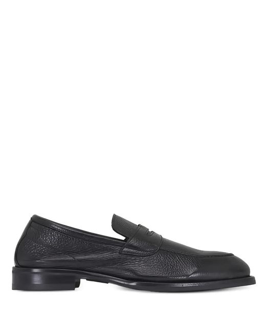 Di Bianco Blue Aviano Almond-Toe Textured Loafers for men