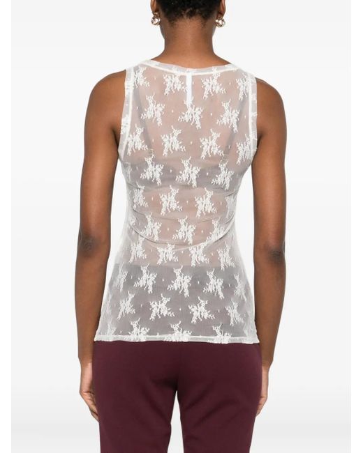Top sin mangas con encaje Imperial de color White