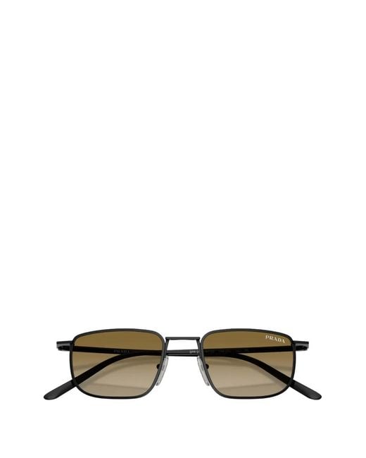 Prada Metallic Rectangular-Frame Sunglasses for men