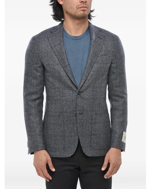 Corneliani Gray Checked Blazer for men