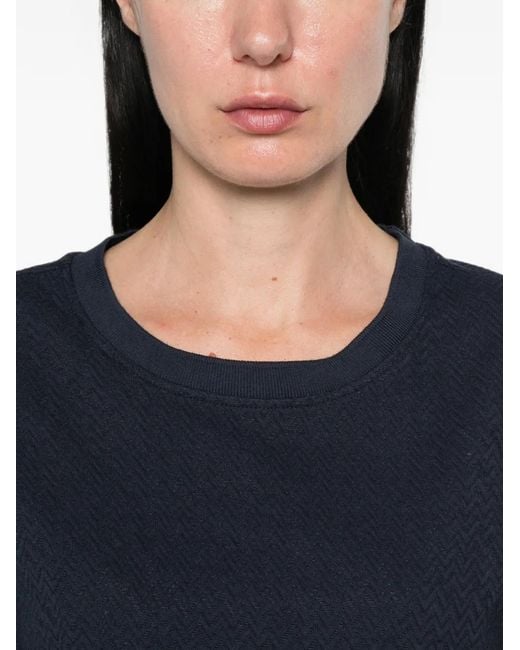 Emporio Armani Blue Herringbone-Textured Sweater
