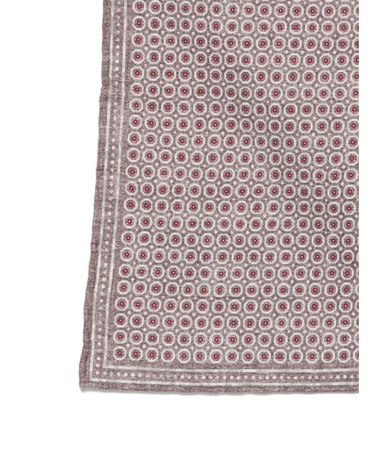 Eleventy Purple Geometric-Pattern Pocket Square for men
