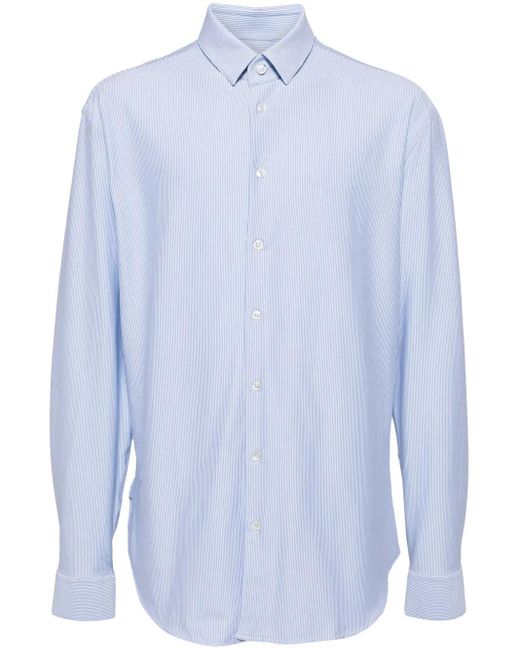 Giorgio Armani Blue Striped Slim-Fit Shirt for men