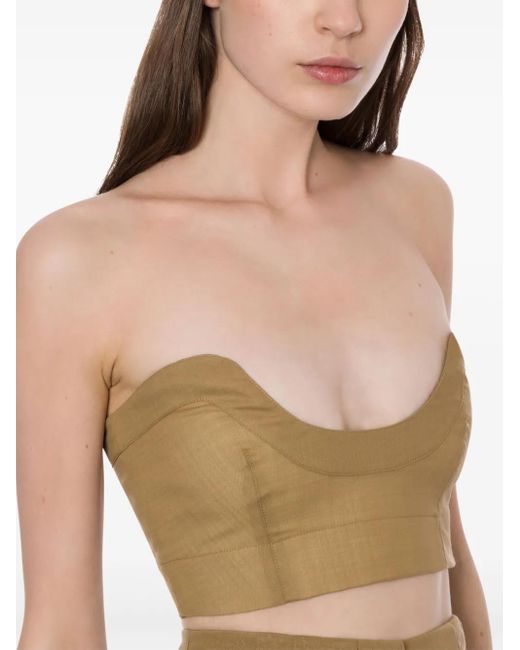 Philosophy Di Lorenzo Serafini Natural Cropped-Top Mit Tiefem U-Ausschnitt