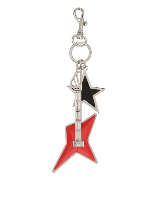 Versace Red Guitar Star Keyring