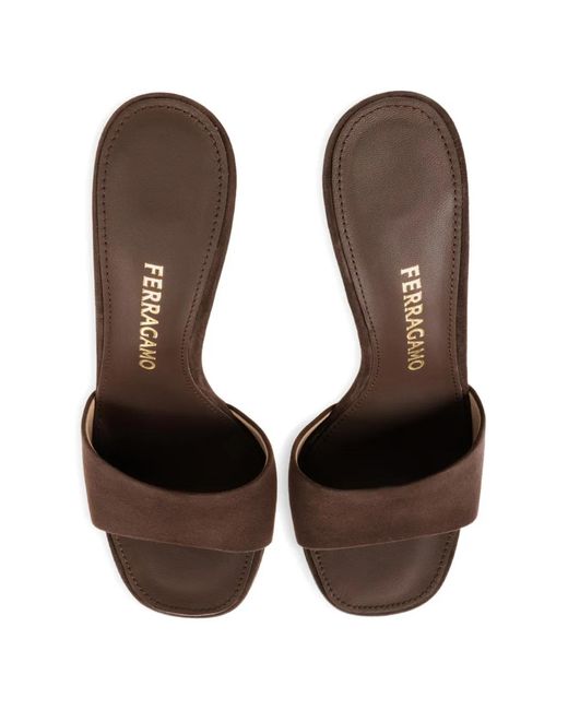Ferragamo Brown High Heeled Mules