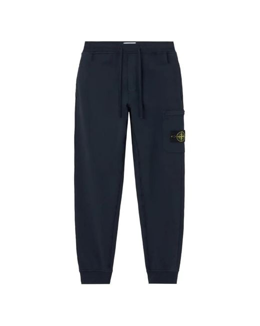 Stone Island Blue 6200010 Organic Cotton Fleece Joggers for men