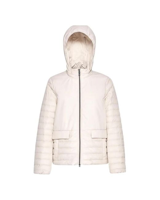 Geox Natural Myluse Quilted Hooded Jacket