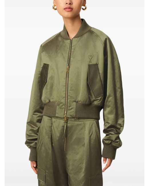 Bomber Vert Ami De Coeur En Satin De Coton AMI en coloris Green