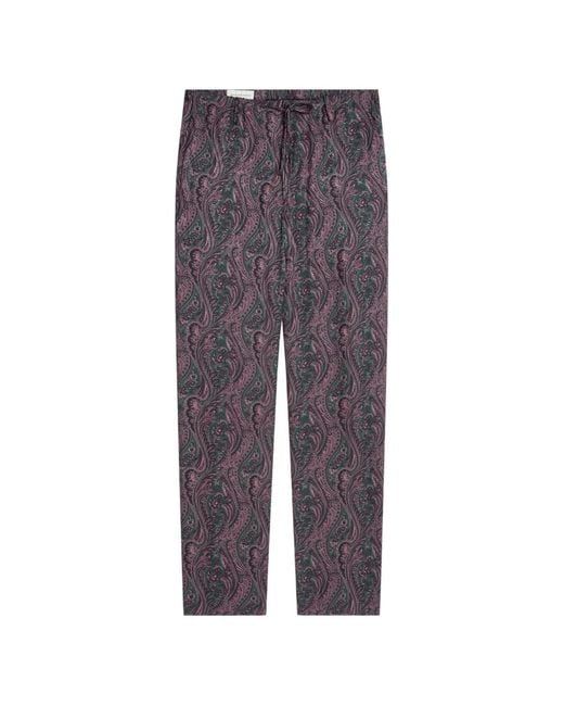 Dries Van Noten Purple Elasticated Jacquard Pants for men