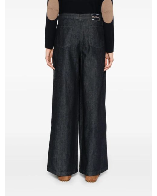 Pantalon À Patch Logo Max Mara en coloris Gray