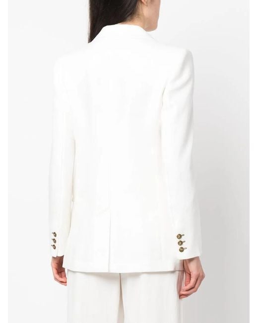 Max Mara White Double-Breasted Blazer Jacket