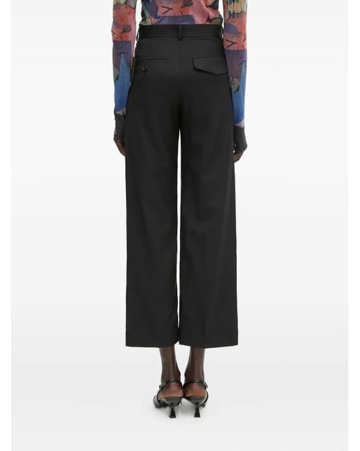 Undercover Black Panelled Cropped Trousers