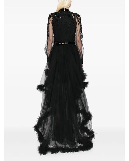 Saiid Kobeisy Black Bead-Embellished Dress