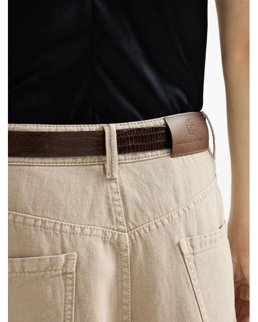 Falda acampanada con cinco bolsillos Brunello Cucinelli de color White