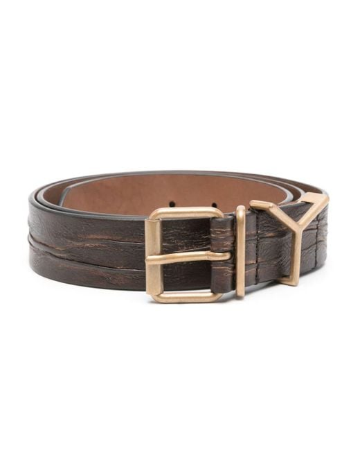Y. Project Brown Y-hardware Leather Belt