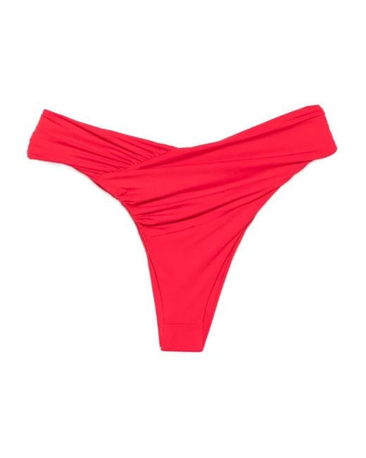 Magda Butrym Red Twisted-Waist Bikini Bottoms